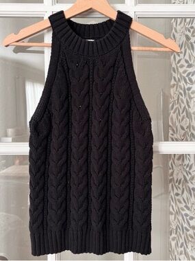 A NEW DAY High Neck Cable Knit Sweater Tank Sz S